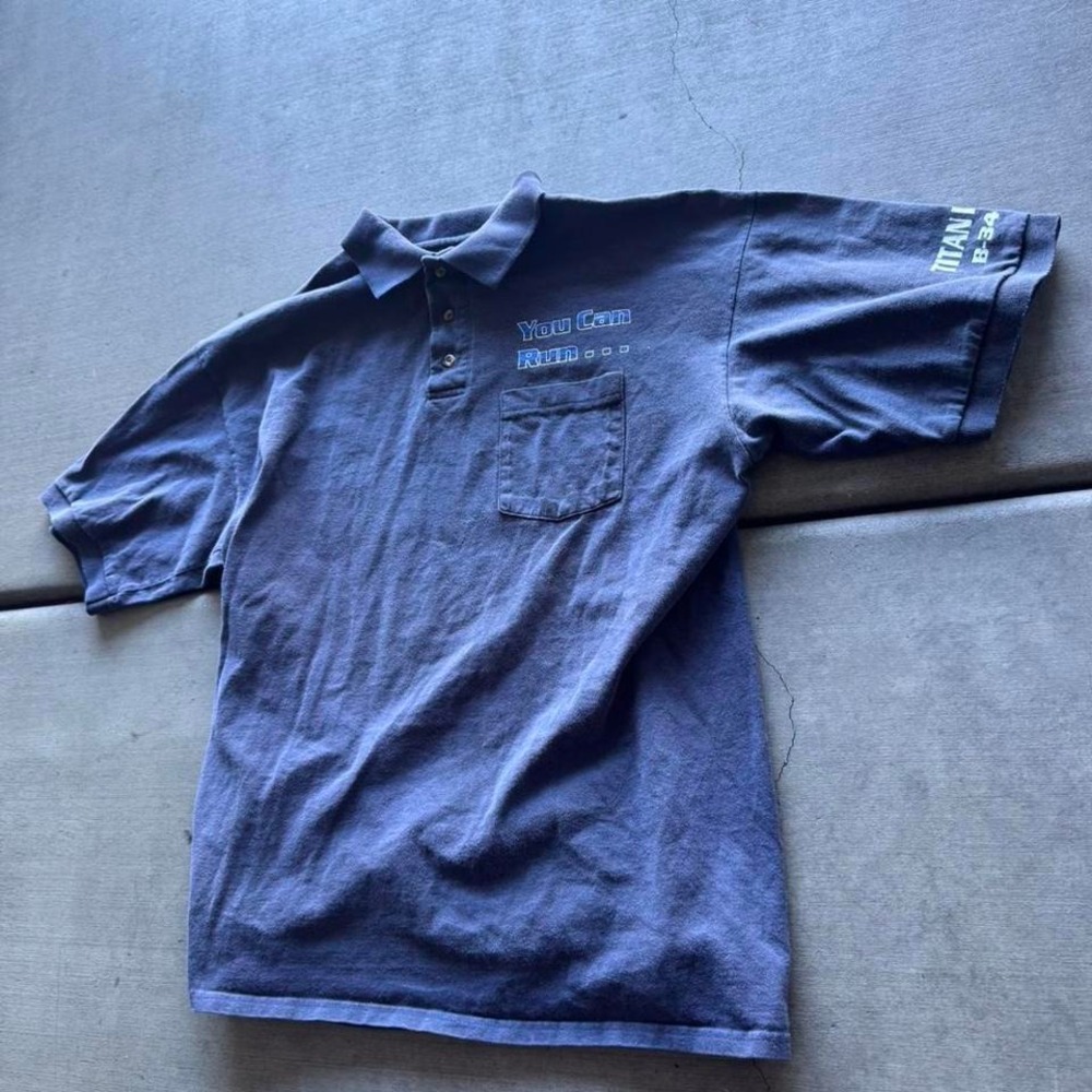 Vintage "You Can Run But You Can't Hide" Polo Shirt